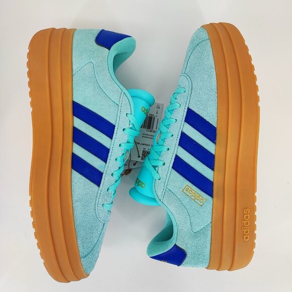 Adidas VL Court Bold Women's Size 9.5 Blue Suede Sneakers Casual JS3813 - Picture 5 of 10